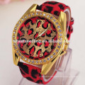 High quality leopard strap quartz women leather watch